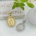 Ciondolo madonnina in ottone con zirconi 18x11mm 1pz Gioie d'Oriente
