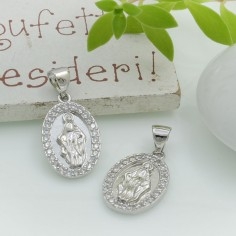 Ciondolo madonnina in ottone con zirconi 18x11mm 1pz Gioie d'Oriente 2