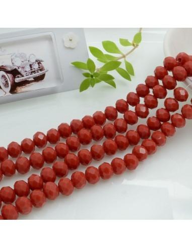 Filo di Mezzi Cristalli cinesi Salmone Scuro rondelle cipollotti 6x8mm sfaccettati briolette 65-70pz GDO | Gioie d'Oriente