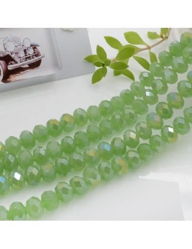 Filo di Mezzi Cristalli cinesi Verde Giada AB rondelle cipollotti 6x8mm sfaccettati briolette 65-70pz GDO | Gioie d'Oriente