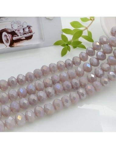 Filo di Mezzi Cristalli cinesi Rosa Lilla AB rondelle cipollotti 6x8mm sfaccettati briolette 65-70pz GDO | Gioie d'Oriente