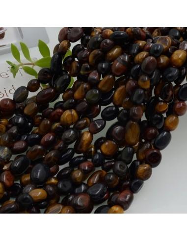 Pietre dure Sasso Burattato Occhio di tigre 5-7mm 1filo 40cm GDO