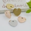 Ciondolo cuore foro largo in acciaio inossidabile 11mm 1pz Gioie d'Oriente