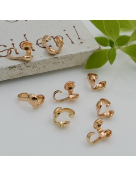 Terminale Coprinodo foro aperto in ottone 4.5 x 7 mm 20pz Gioie d'Oriente