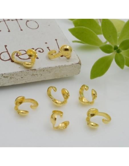 Terminale Coprinodo foro aperto in ottone 4.5 x 7 mm 20pz Gioie d'Oriente