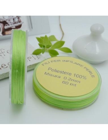 Filo Poliestere Infilaperle Verde Lime 0,20mm - 60mt | GDO