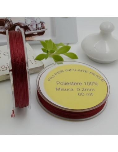 Filo Poliestere Infilaperle Bordeaux 0,20mm - 60mt | GDO