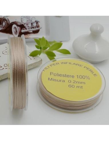Filo Poliestere Infilaperle Tortora 0,20mm - 60mt | GDO