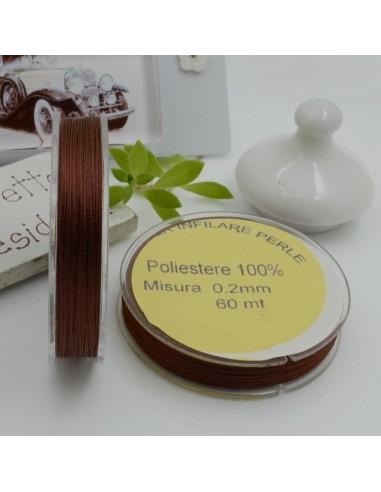 Filo Poliestere Infilaperle Marrone 0,20mm - 60mt | GDO