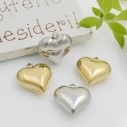 Ciondolo a forma di cuore mezzo bombato in acciaio 15x14mm - GDO