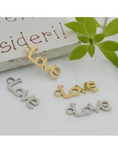 Ciondolo scritta Love in acciaio 16x6mm - GDO