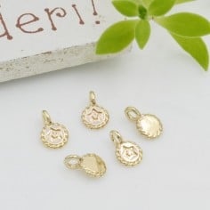 Ciondolo medaglia con stella in ottone oro 7x4 mm 1pz Gioie d'Oriente