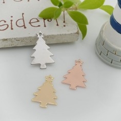Ciondoli albero di Natale in ottone 9x14mm 2pz Gioie d'Oriente