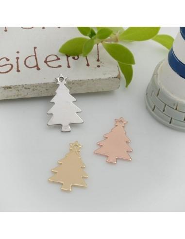 Ciondoli albero di Natale in ottone 9x14mm 2pz Gioie d'Oriente