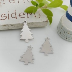 Ciondoli albero di Natale in ottone 9x14mm 2pz Gioie d'Oriente 2