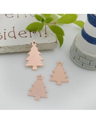 Ciondoli albero di Natale in ottone 9x14mm 2pz Gioie d'Oriente