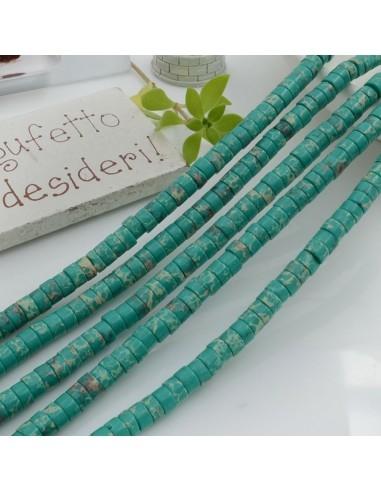 Rondelle in pietre dure pasta verde lisce 2 x 4 mm filo 40 cm 170pz Gioie d'Oriente