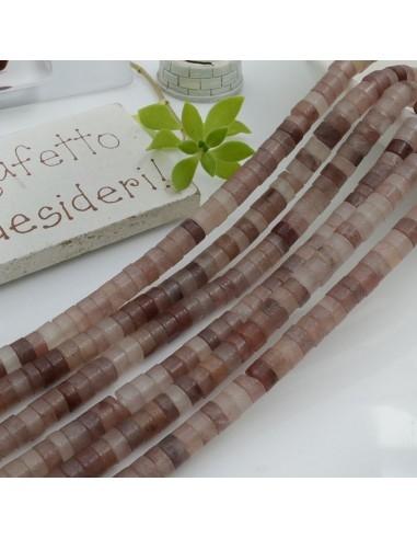 Rondelle in agata lilla lisce 2 x 4 mm filo 40 cm 170pz Gioie d'Oriente
