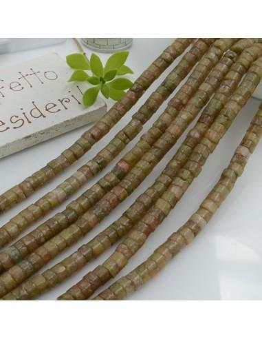 Rondelle in agata verde lisce 2 x 4 mm filo 40 cm 170pz Gioie d'Oriente