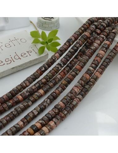 Rondelle in rodonite nera lisce 2 x 4 mm filo 40 cm 170pz Gioie d'Oriente