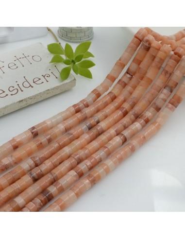 Rondelle in avventurina rosa lisce 2 x 4 mm filo 40 cm 170pz Gioie d'Oriente