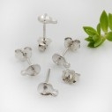Perno orecchini argento 925 piatto 5x14mm 4pz con anellini per ciondoli | gdo