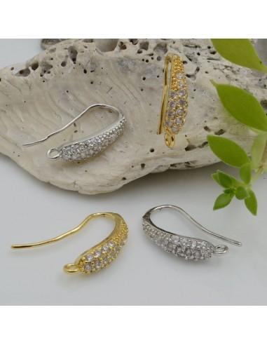 Monachelle a forma di goccia con pavè di zirconi 18mm 1 paio | GDO