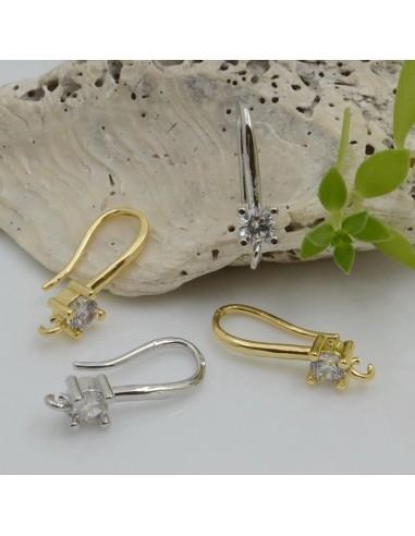 Monachelle in ottone con punto luce di zircone 18mm 1 paio | GDO