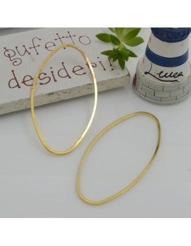 Connettori ovale vuoto 20x40mm 6pz in ottone base oro - GDO