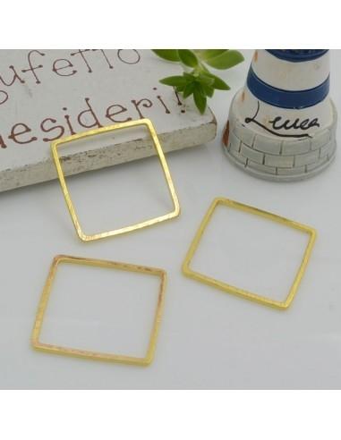 Connettori quadrato vuoto 18mm 8pz in ottone base oro - GDO