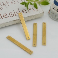 Ciondoli connettori rettangolari in ottone oro 3 x 25 mm 4pz Gioie d'Oriente