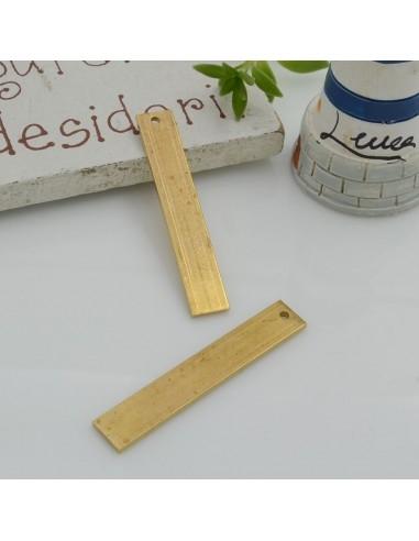 Ciondoli rettangolari in ottone da incidere 5 x 30 mm 3pz Gioie d'Oriente