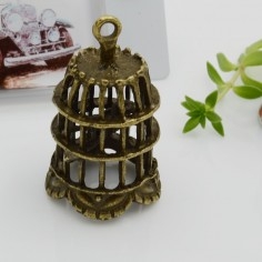 Ciondolo voliera gabbietta per uccellino in metallo bronzo 22 x 40 mm 1pz Gioie d'Oriente