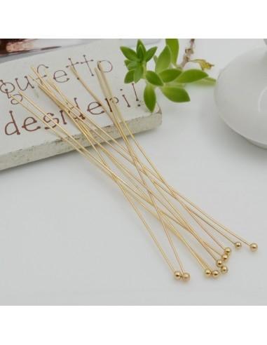 Chiodini con testa a pallina in Acciaio oro filo 0.5mm 10pz - Varie misure | GDO