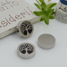 Distanziatore tondo albero della vita in acciaio inossidabile 12 mm 1pz colori vari Gioie d'Oriente 2