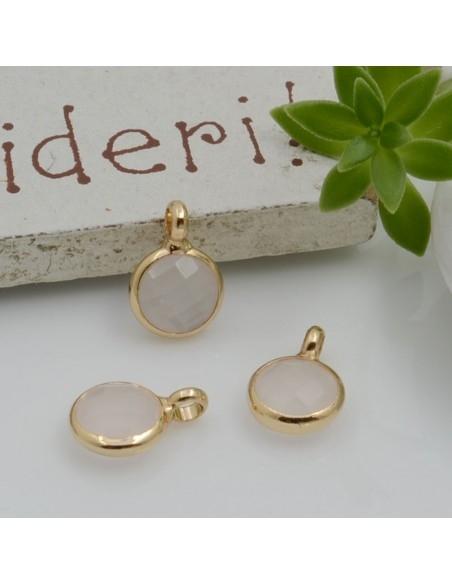 Mini Charms di Cristalli in Vari Colori con Base Oro con anellino frontale 9.5x6.5mm 2pz  | GDO