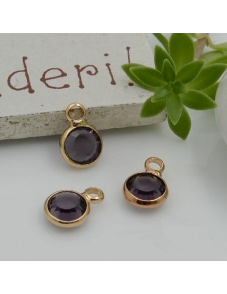 Mini Charms di Cristalli in Vari Colori con Base Oro 6mm 2pz | GDO