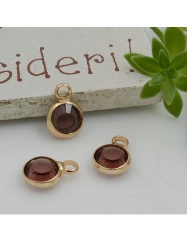 Mini Charms di Cristalli in Vari Colori con Base Oro 6mm 2pz | GDO