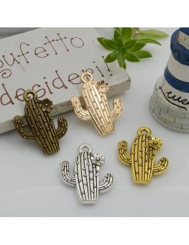 Ciondoli cactus 20x15mm 6pz in metallo - GDO