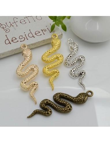 Ciondoli serpente 43x15mm 3pz in metallo - GDO