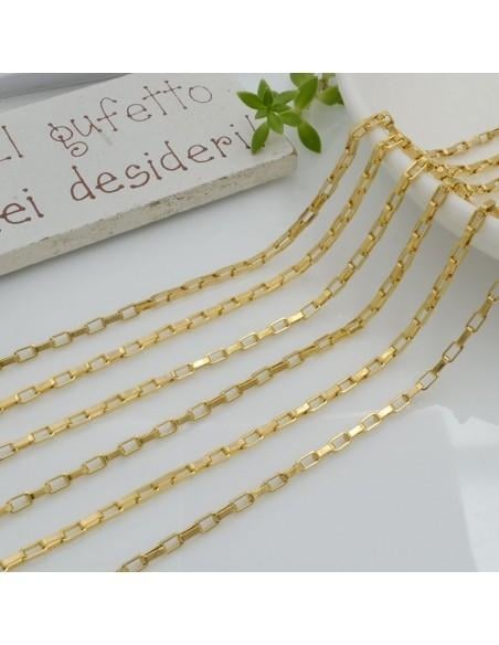 Catena in acciaio rettangolare 2x4mm 1mt base oro - GDO