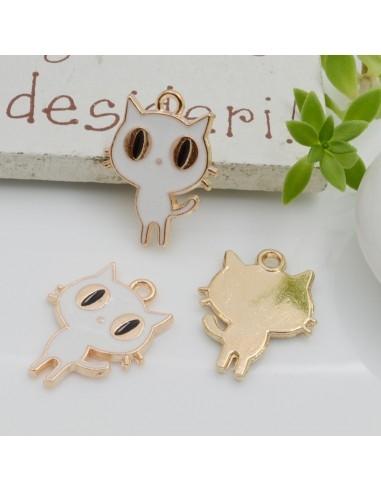 Ciondoli Charms forma gatto smaltato...