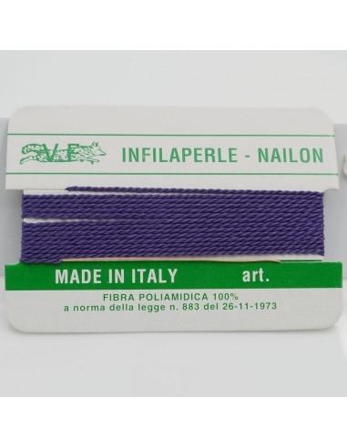Filo nylon infilaperle di colore viola con ago di diverse misure - GDO