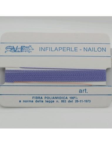 Filo nylon infilaperle di colore lilla con ago di diverse misure - GDO