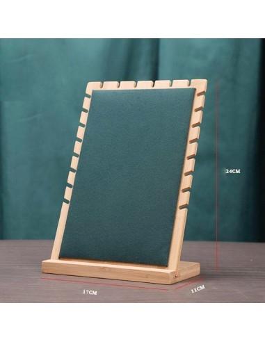 Espositore porta collana 17x28 cm verde bambù e velluto per bijoux GDO