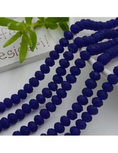 Filo di mezzi cristalli a forma di rondelle 4x6mm Opaco Blu cipollotti sfaccettati 40cm circa 80pz GDO | Gioie d'Oriente