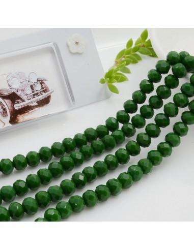 Filo di Mezzi Cristalli Verde Pieno Rondelle Cipollotti 4x6mm Sfaccettati Briolette circa 90pz GDO | Gioie d'Oriente