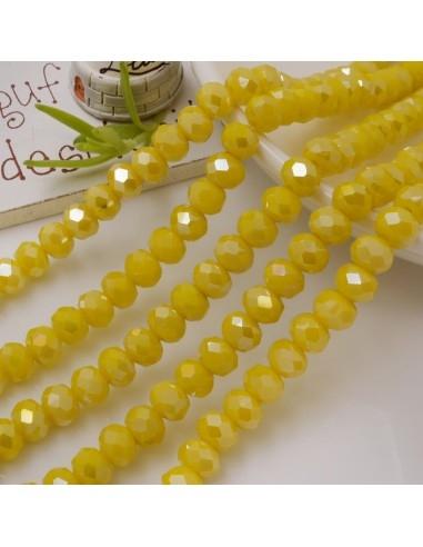 Filo di Mezzi Cristalli Giallo AB Rondelle Cipollotti 4x6mm Sfaccettati Briolette 42cm circa 84pz GDO | Gioie d'Oriente