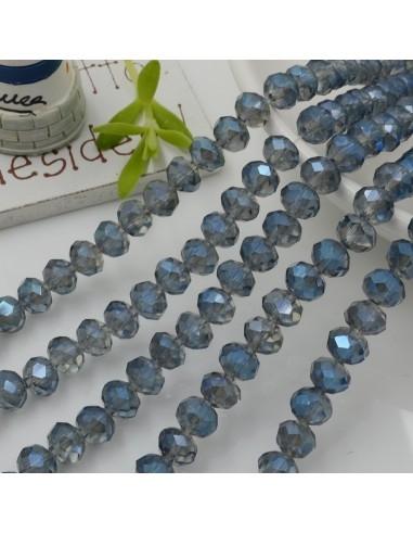 Filo di Mezzi Cristalli Zaffiro Rondelle Cipollotti 4x6mm Sfaccettati Briolette 42cm circa 84pz GDO | Gioie d'Oriente