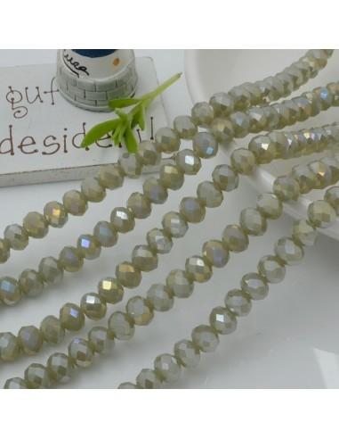 Filo di Mezzi Cristalli Celadon AB Rondelle Cipollotti 4x6mm Sfaccettati Briolette 42cm circa 84pz GDO | Gioie d'Oriente